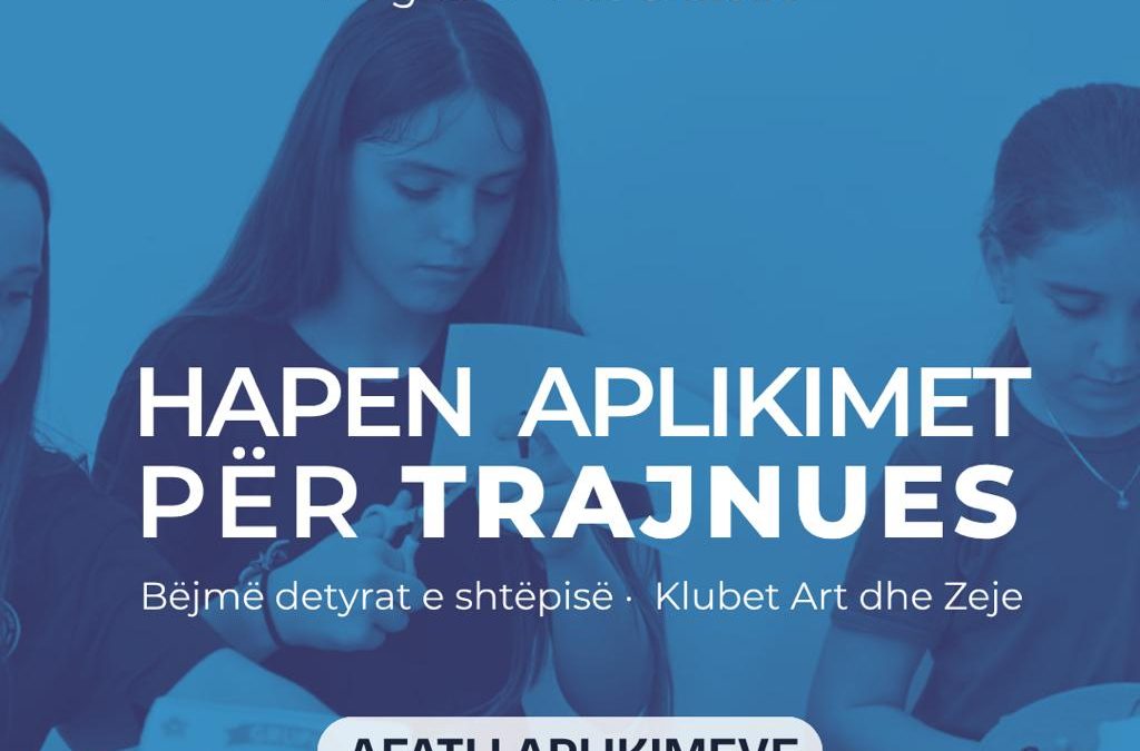 Hapen aplikimet për kandidatët për trajnues për angazhim në programin “Pas shkolle” për vitin shkollor 2026–2027.